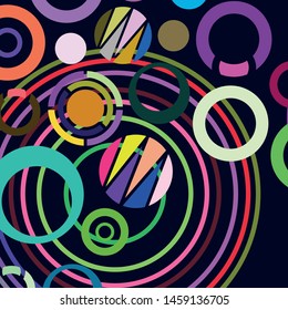 Circle abstract backgrounds. Colorful circles modern abstract composition. Geometric background.