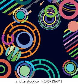 Circle abstract backgrounds. Colorful circles modern abstract composition. Geometric background.