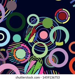 Circle abstract backgrounds. Colorful circles modern abstract composition. Geometric background.