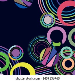 Circle abstract backgrounds. Colorful circles modern abstract composition. Geometric background.