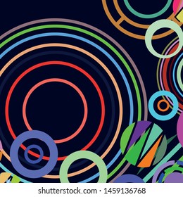 Circle abstract backgrounds. Colorful circles modern abstract composition. Geometric background.
