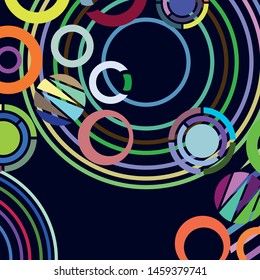 Circle abstract backgrounds. Colorful circles modern abstract composition. Geometric background.