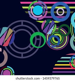 Circle abstract backgrounds. Colorful circles modern abstract composition. Geometric background.