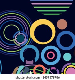 Circle abstract backgrounds. Colorful circles modern abstract composition. Geometric background.