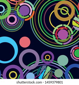Circle abstract backgrounds. Colorful circles modern abstract composition. Geometric background.