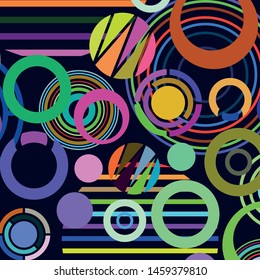 Circle abstract backgrounds. Colorful circles modern abstract composition. Geometric background.
