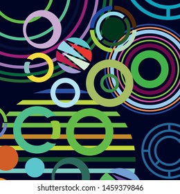 Circle abstract backgrounds. Colorful circles modern abstract composition. Geometric background.