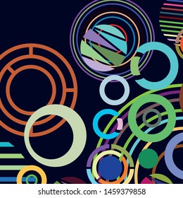 Circle abstract backgrounds. Colorful circles modern abstract composition. Geometric background.