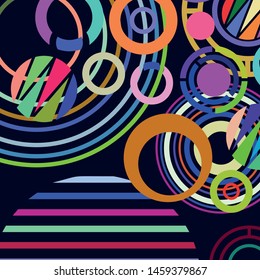 Circle abstract backgrounds. Colorful circles modern abstract composition. Geometric background.