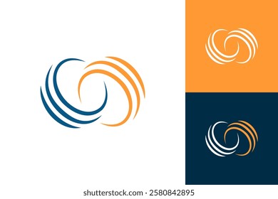 Circle abstract circular icon logo isolated graphic round pattern vector