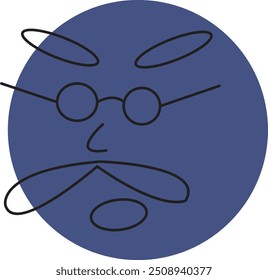 Circle abstract comic Faces with various Emotions