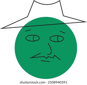 Circle abstract comic Faces with various Emotions
