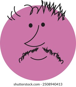 Circle abstract comic Faces with various Emotions