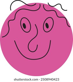 Circle abstract comic Faces with various Emotions