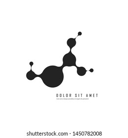 Conéctese un círculo abstracto con puntos y líneas de conexión.