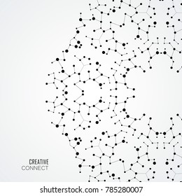 Circle abstract connect with connecting dots and lines