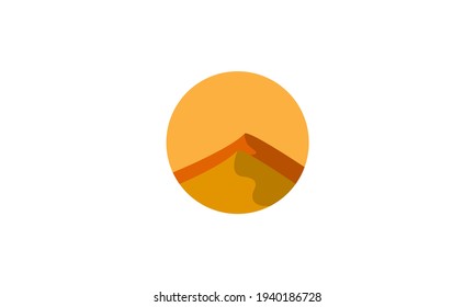 circle abstract with desert mountain logo vector symbol icon design illustration