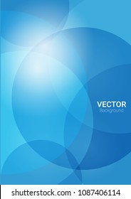 circle abstract design and illustration on blue background. vector design for cover background.