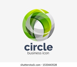 Circle abstract design logotype, round vector logo design template, internet icon with twist or spiral effect. Vector art