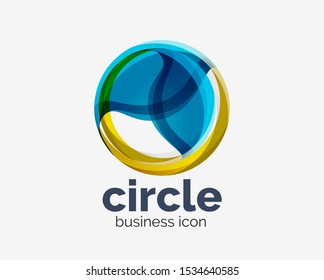 Círculo logotipo de design abstrato, modelo de design de logotipo vetor redondo, ícone de internet com efeito de torção ou espiral. Arte vetorial