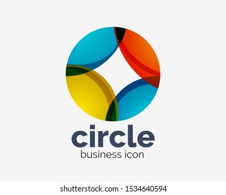 Circle abstract design logotype, round vector logo design template, internet icon with twist or spiral effect. Vector art