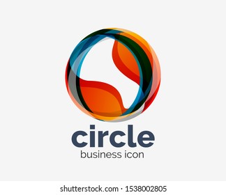 Logotipo de diseño de un círculo abstracto, plantilla de diseño de logotipo de vector redondo, icono de Internet con efecto de giro o espiral. Arte vectorial