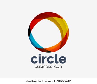 Circle abstract design logotype, round vector logo design template, internet icon with twist or spiral effect. Vector art