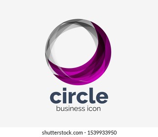 Circle abstract design logotype, round vector logo design template, internet icon with twist or spiral effect. Vector art