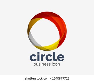 Circle abstract design logotype, round vector logo design template, internet icon with twist or spiral effect. Vector art
