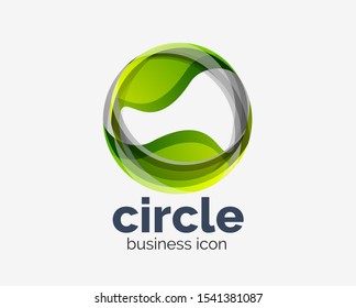 Círculo logotipo de design abstrato, modelo de design de logotipo vetor redondo, ícone de internet com efeito de torção ou espiral. Arte vetorial