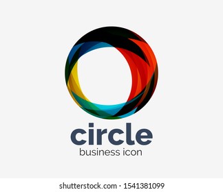 Circle abstract design logotype, round vector logo design template, internet icon with twist or spiral effect. Vector art