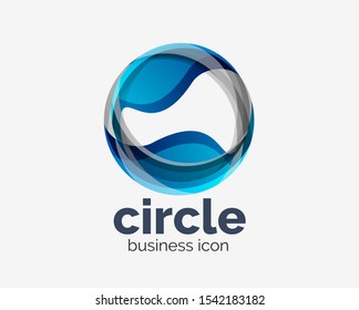 Logotipo de diseño de un círculo abstracto, plantilla de diseño de logotipo de vector redondo, icono de Internet con efecto de giro o espiral. Arte vectorial