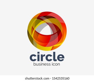 Circle abstract design logotype, round vector logo design template, internet icon with twist or spiral effect. Vector art