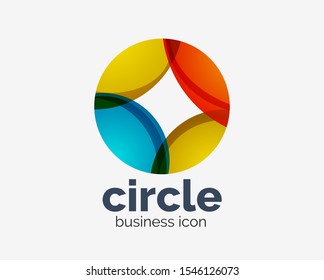 Circle abstract design logotype, round vector logo design template, internet icon with twist or spiral effect. Vector art