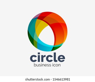 Circle abstract design logotype, round vector logo design template, internet icon with twist or spiral effect. Vector art