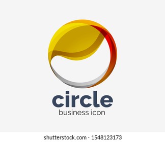 Circle abstract design logotype, round vector logo design template, internet icon with twist or spiral effect. Vector art