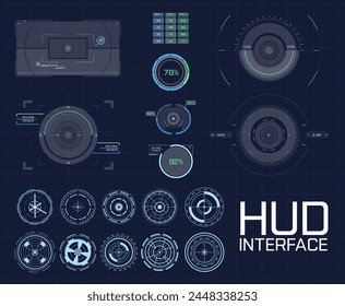 Circle Abstrakte Digitaltechnologie UI, UX Futuristic HUD, FUI, 
Virtuelle Schnittstelle. Callouts Titel und Rahmen im Sci-Fi-Stil. Balkenbeschriftungen, 
Info Call Box-Leisten. zielen