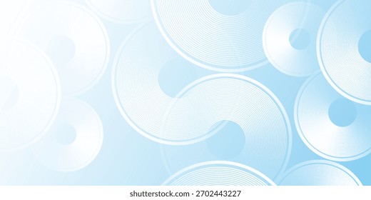 Kreisform abstrakter Effekt geometrisch. Minimalistischer Banner-Hintergrund pastellfarben blau und weiß Abstufungen Kunst einfaches Design