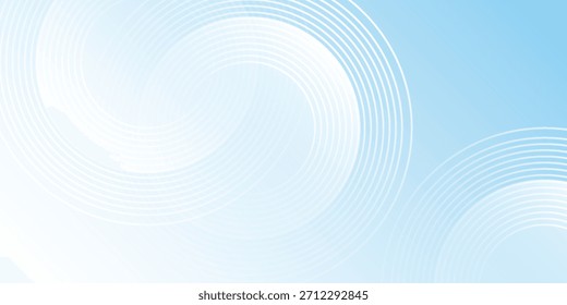 Circle abstract effect style geometric. Minimalist banner background pastel colorful blue and white gradations simple