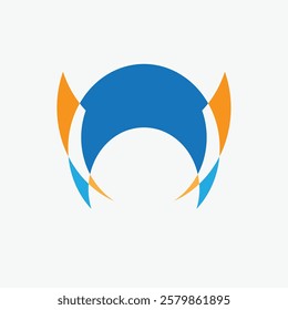Circle Abstract Ellipse Logo Round. Semi circle, Moon sky, Head helmet