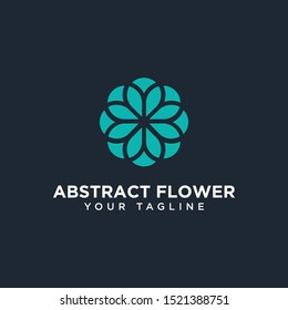 Circle Abstract Flower Logo Design Template