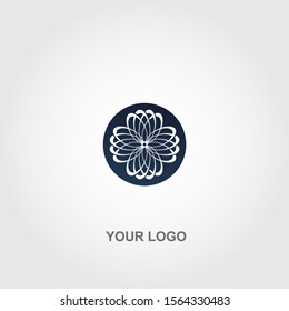 circle abstract flower logo vector template