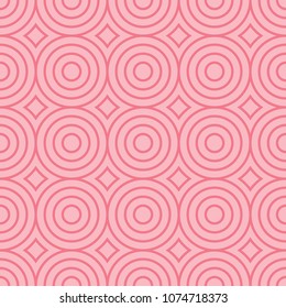 Circle Abstract Geometric Vector Seamless Repeat Pattern Background