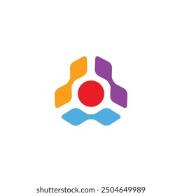 Circle abstract geometry colorful technology logo