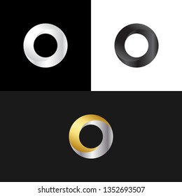 Circle Abstract Gradient Elegant Gold Silver Icon Logo