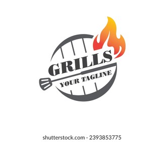 Circle Abstrakte Grillbrasse Koch Logo Design Vektorgrafik Inspiration