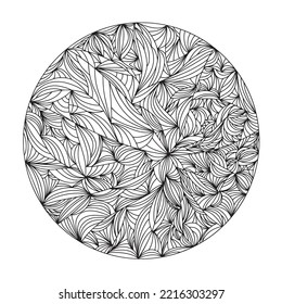 Circle abstract hand draw frame. Vector illustration.