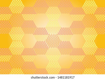 Circle abstract hexagon orange tone.
