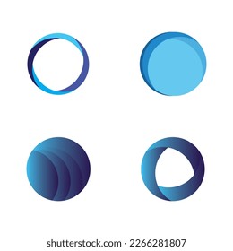 Circle abstract icon logo free vector