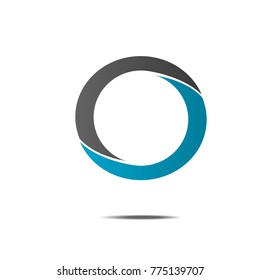 circle abstract icon logo template with blue and black color style isolated